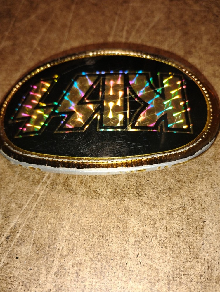 1977 Kiss Belt Buckle Gold Black Prism Pacifica MFG