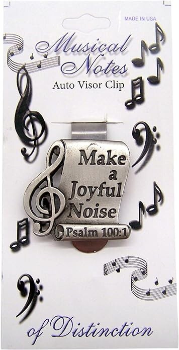 Musical Note, Make Joyful Noise Psalm 100:1 Visor Clip