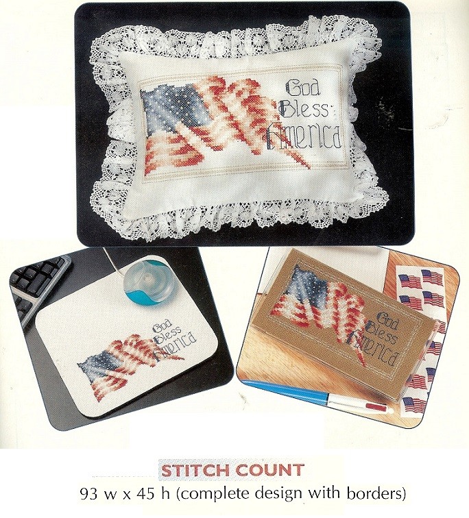 GOD BLESS AMERICA - CROSS STITCH PATTERN ONLY  HM WYR