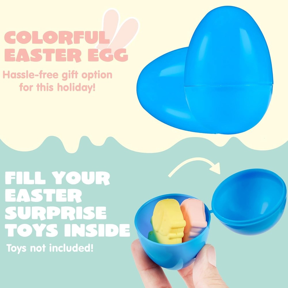 JOYIN 3.15" Easter Eggs, Fillable Plastic Eggs Empty Colorful Bright Eggshells w
