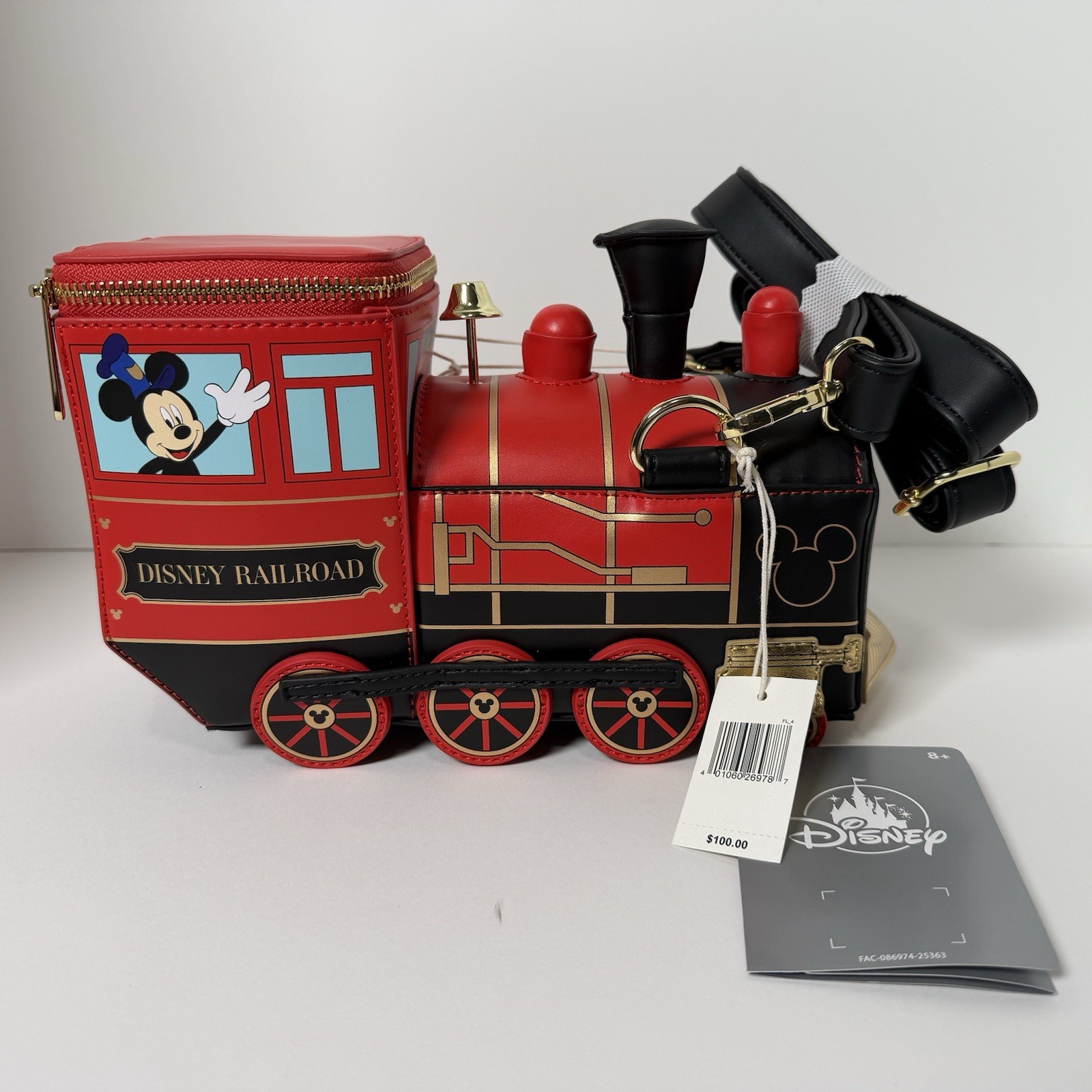 Disney Parks Loungefly Railroad Train Mickey Minnie Mouse Crossbody Bag 2026 NWT