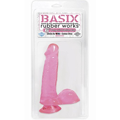 Basix Dong With Suction Cup 6 Inch Pink