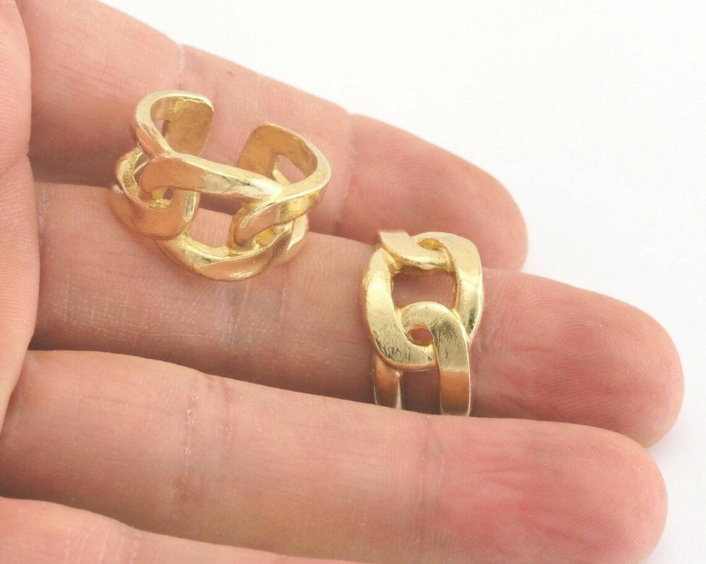 Chain Ring Band Adjustable Raw Brassz4027