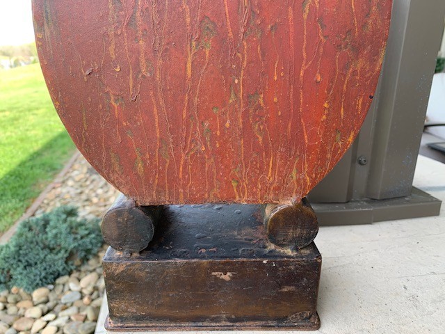 Vintage Heavy Metal Umbrella Stand 18" Tall Rustic Pattern