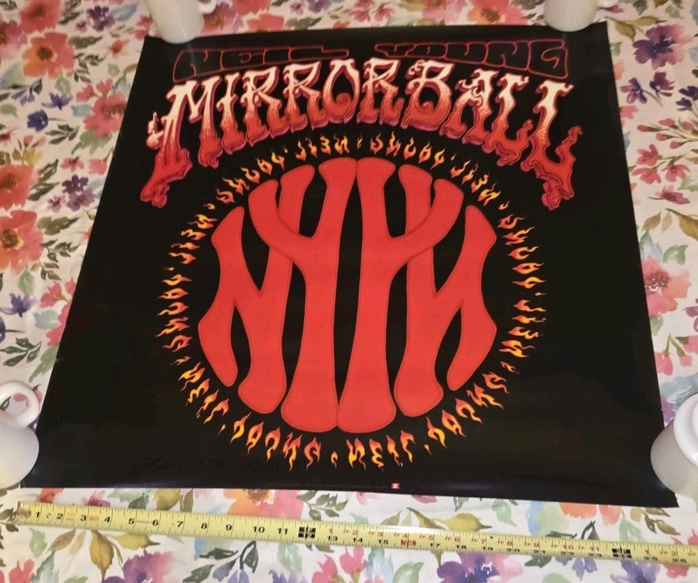 NEIL YOUNG Mirror Ball  rare original Cd/record Store promo Poster 27 X 27" 1995