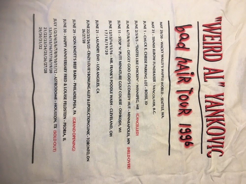 Autographed Wierd Al Yankovic Conert Tee