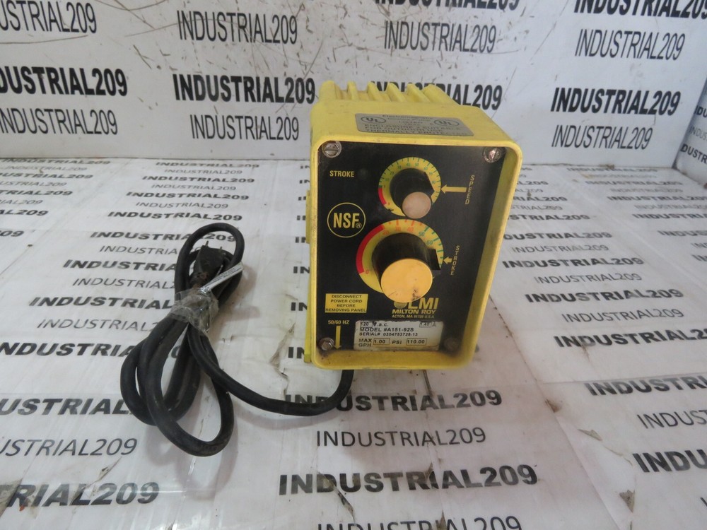 MILTON ROY A151-92S ELECTROMAGNETIC DOSING PUMP USED