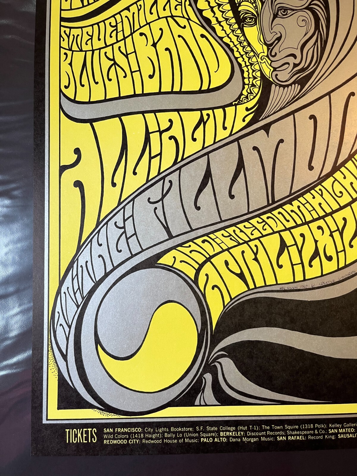 1967 BG-61 Buffalo Springfield Concert Poster Bill Graham Wes Wilson