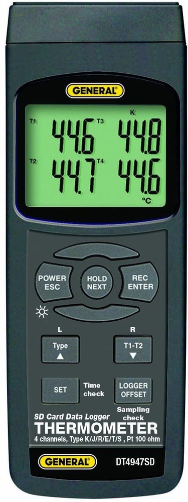 General Tools DT4947SD Data Logging Digital Thermometer - 4 Channel | SD Card
