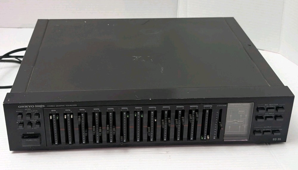 Onkyo Integra Stereo Graphic Equalizer 12 Band EQ-35 Damage Knobs Holder Works