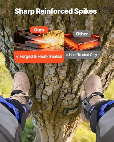 Height-Adjustable Tree Climbing Spikes, 350lbs Load Capacity, Arborist Gear, Cli