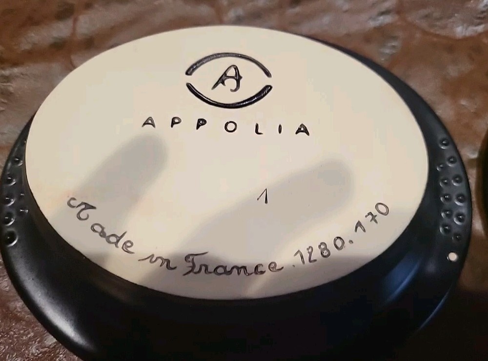 [2] Two Small APPOLIA Roasting Baking Individual Casseroles Black 8 Oz Cap.