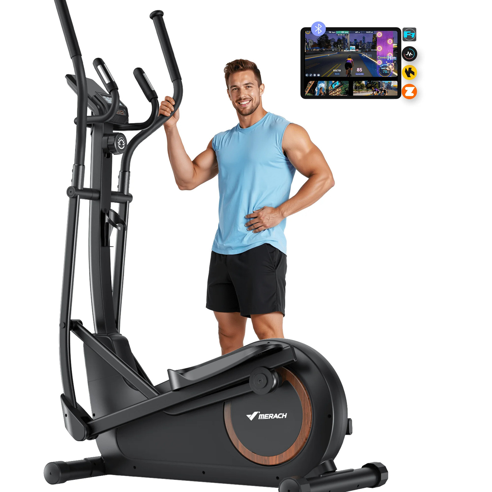 MERACH E33 Elliptical Exercise Machine for Home Self-Powered with Magnetic Drive