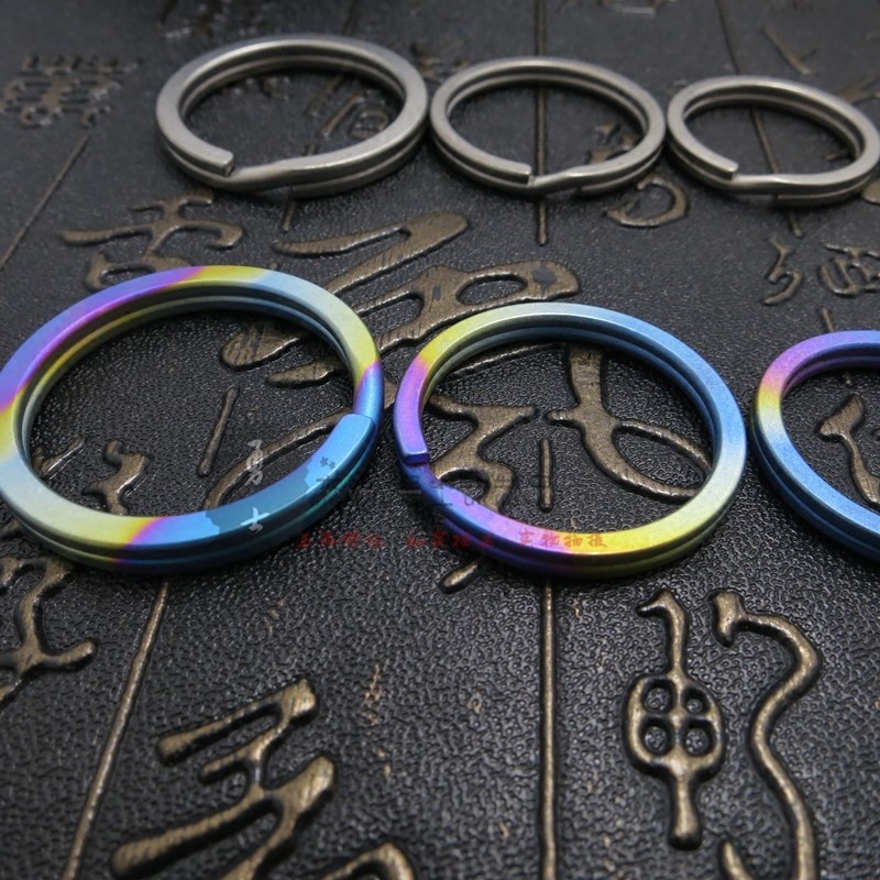 4pcs Titanium Alloy Keyring Hang Key Ring Split Ring Keychain Quickdraw EDC