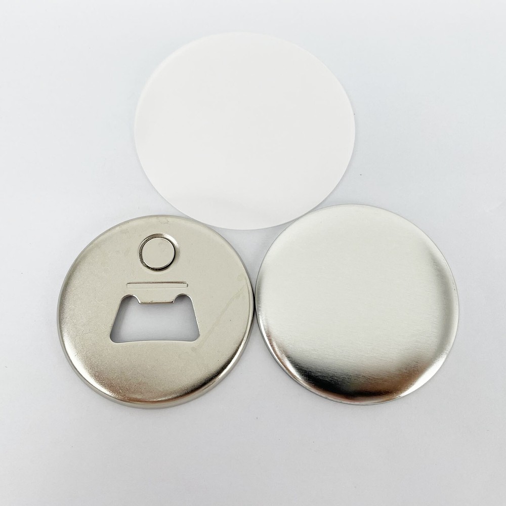 Bottle Opener with Magnet Nickle Button 2-1/4" 58mm 100 Sets/Pack