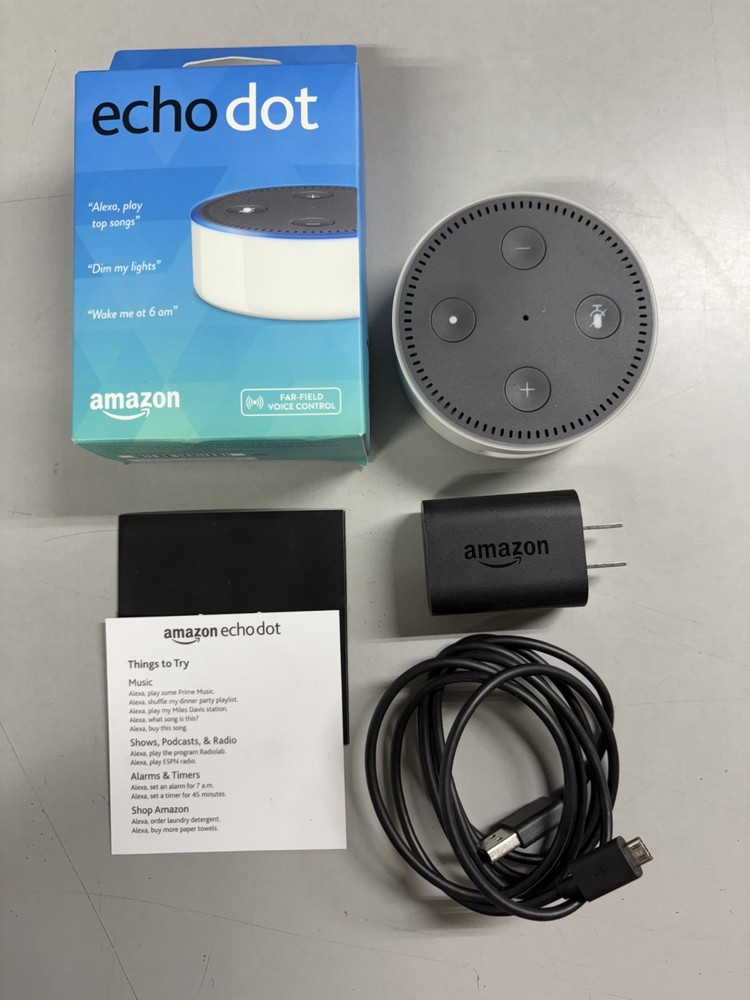 Amazon Echo Dot 2nd Generation Smart Speaker WHITE - with Box and All Components