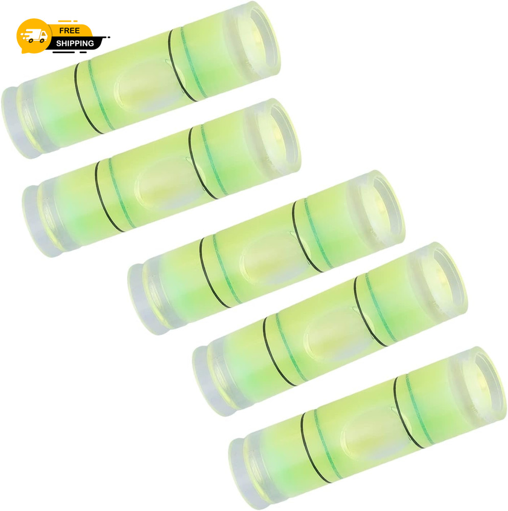 10 Pcs Small Cylindrical Bubble Level Vials, 9.5X34 Mm