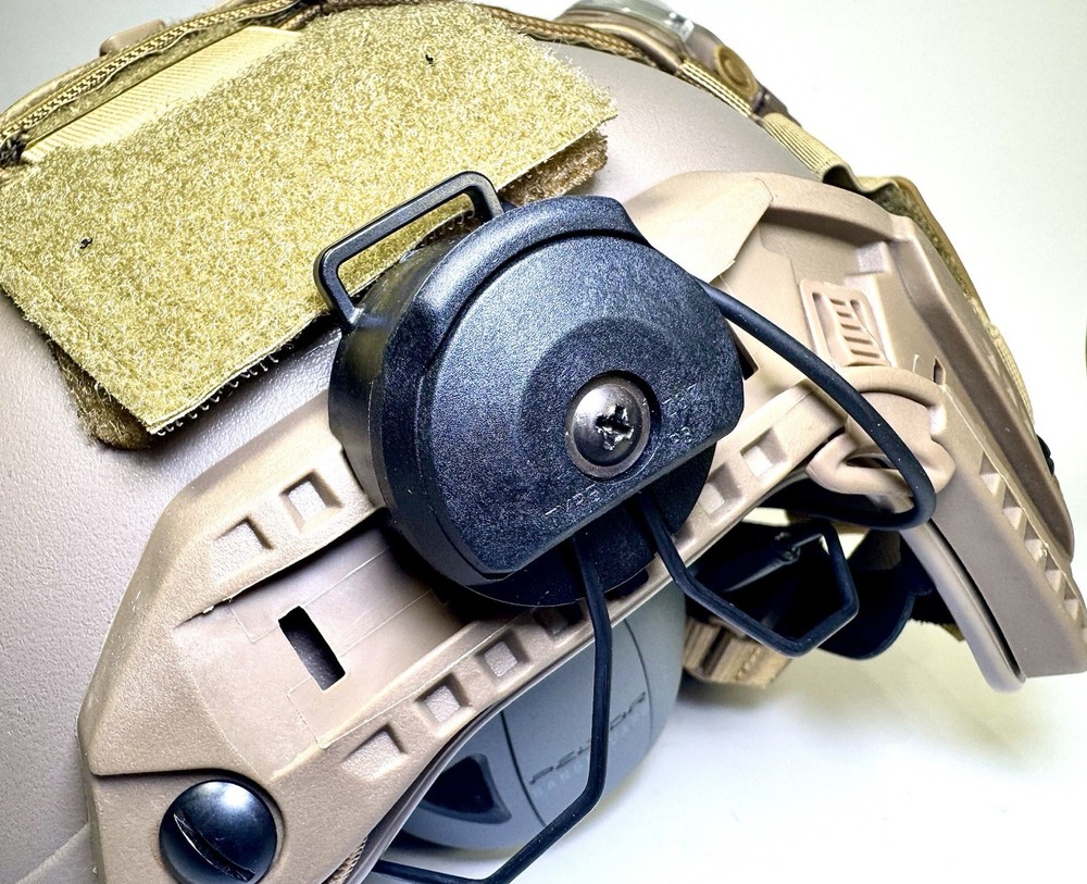 Ops-Core Style Bump Helmet w/ Peltor RangeGuard Ear Pro Setup Tan
