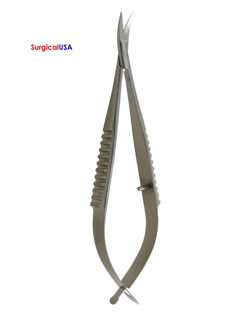 Micro Scissors Curved Superfine Blades Sharp Points Size 3.25inch Thumb Spring