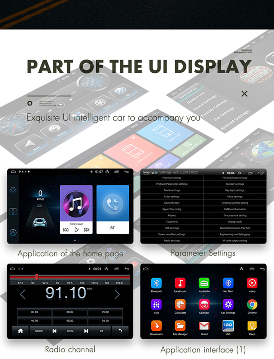 Stereo Car Radio For Carplay GPS Bluetooth Touch Screen Video Player Mirror Link