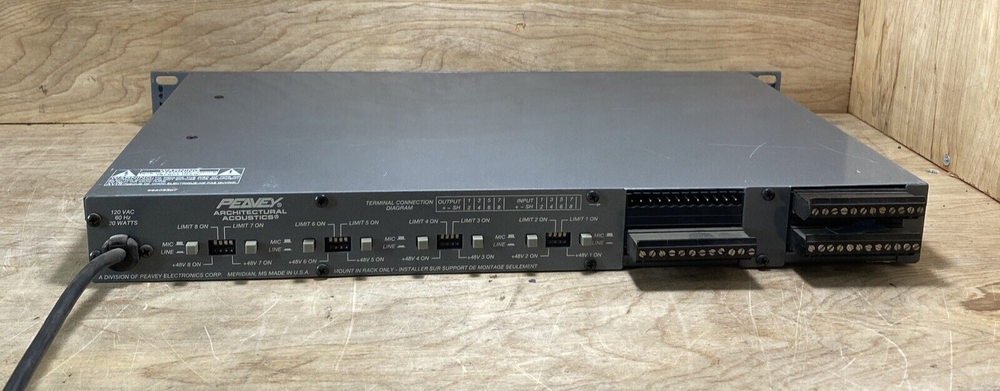 Peavey Architectural Acoustics, 8 Channel Pre Amplifier, Model: A/A-8P untested