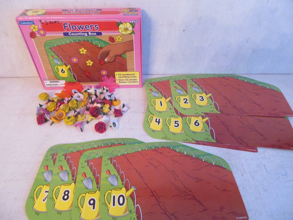 Lakeshore Flowers Counting Box Math Learning Game Toy Educational