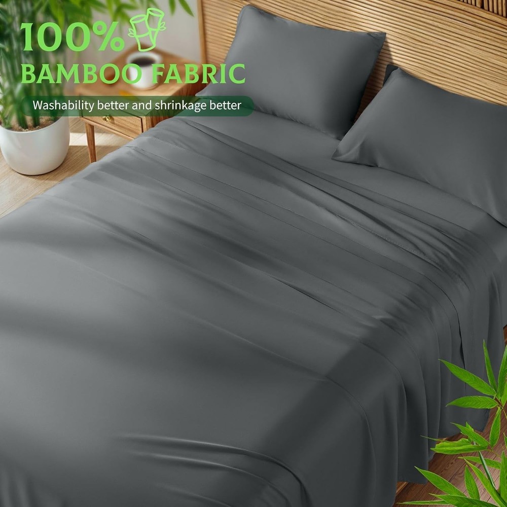 Luxury Viscose Bamboo Queen Bed Sheets - Extra Deep Pocket & Silky Soft