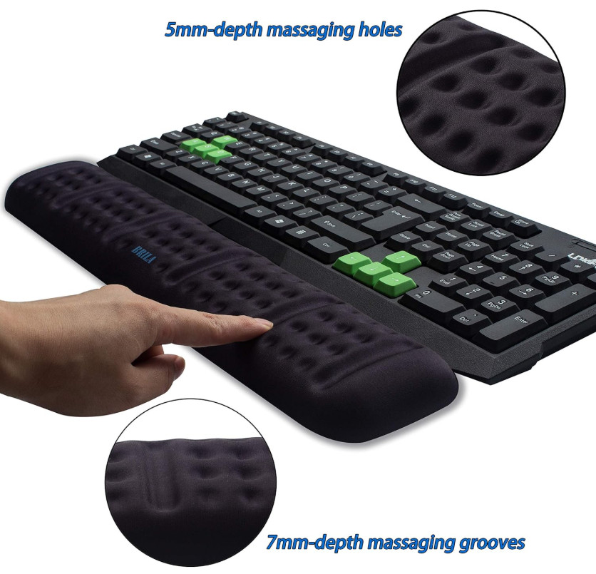 Ergonomic Keyboard & Mouse Wrist Rest Set, Memory Foam