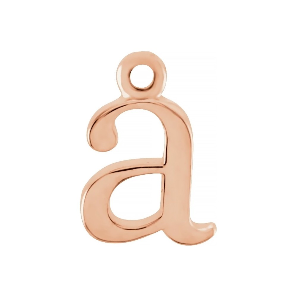 10K 14K 18K Solid Gold, Platinum & Silver Lowercase Initial A Dangle