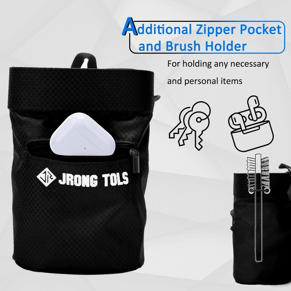Chalk Bag for Rock Climbing Bouldering, Sealable Drawstring Closure, Capaciou...
