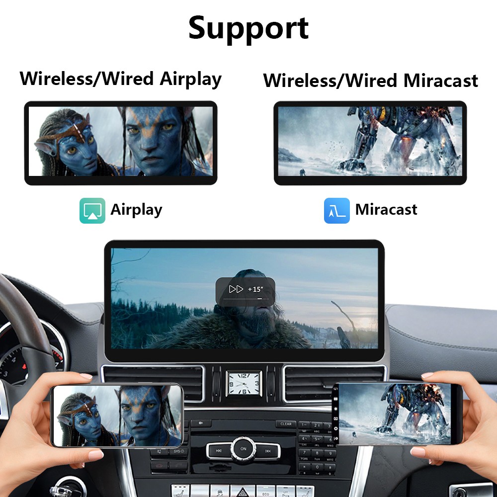 For Benz ML W166 GL X166 NTG4.x 12.3' Wireless CarPlay Multimedia TouchScreen