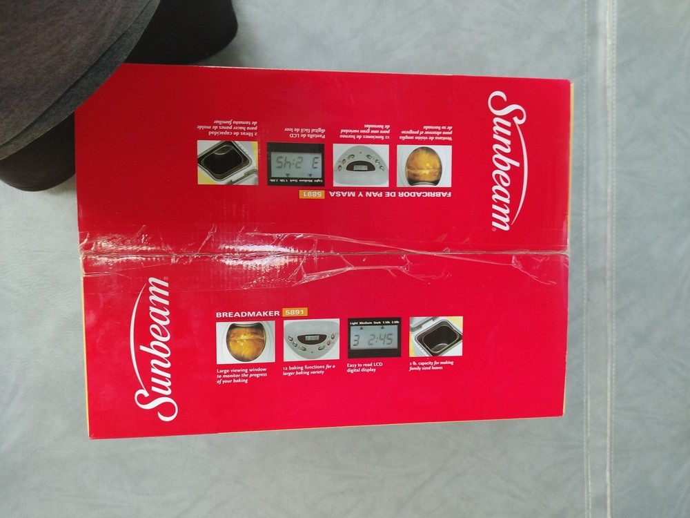 NEW Sunbeam 5891 Programmable Bread Maker Machine 12 Bake Functions 2lb Capacity