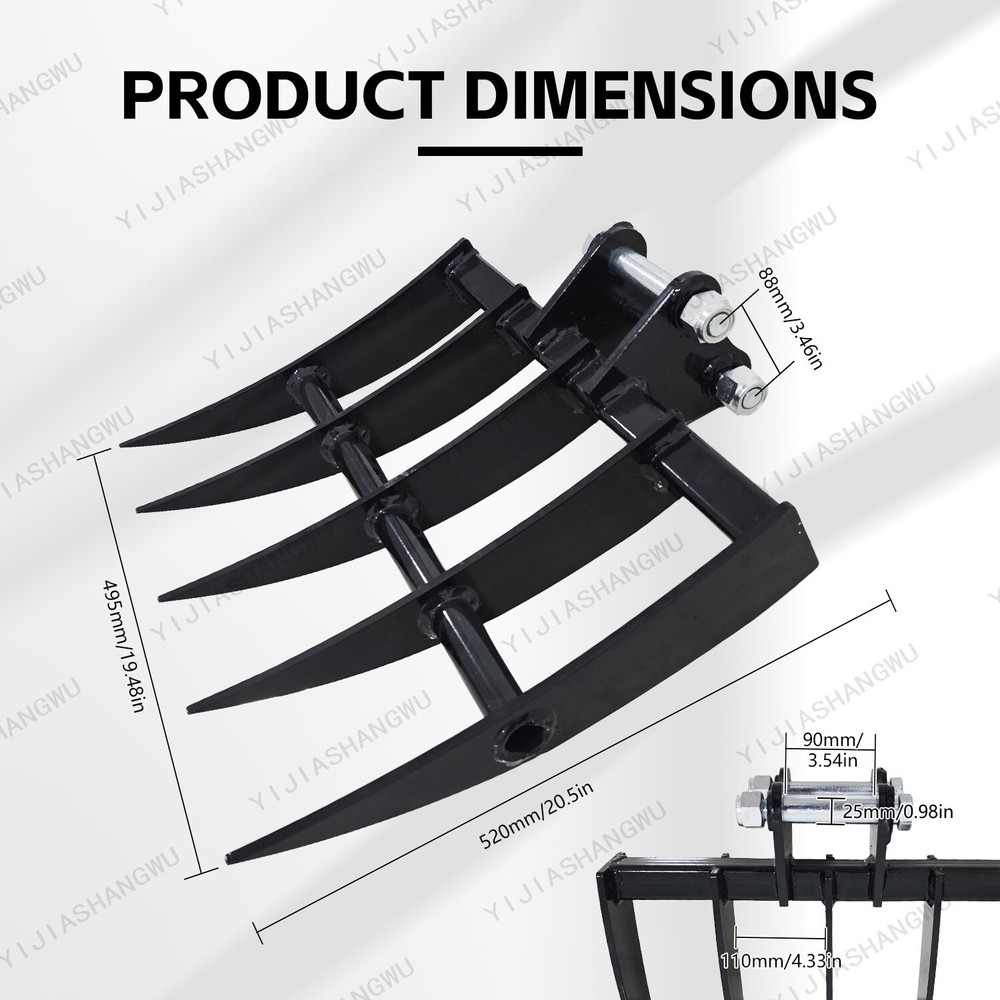 For Mini Excavators Excavator TYPHON Attachment Rake Attachments Tools