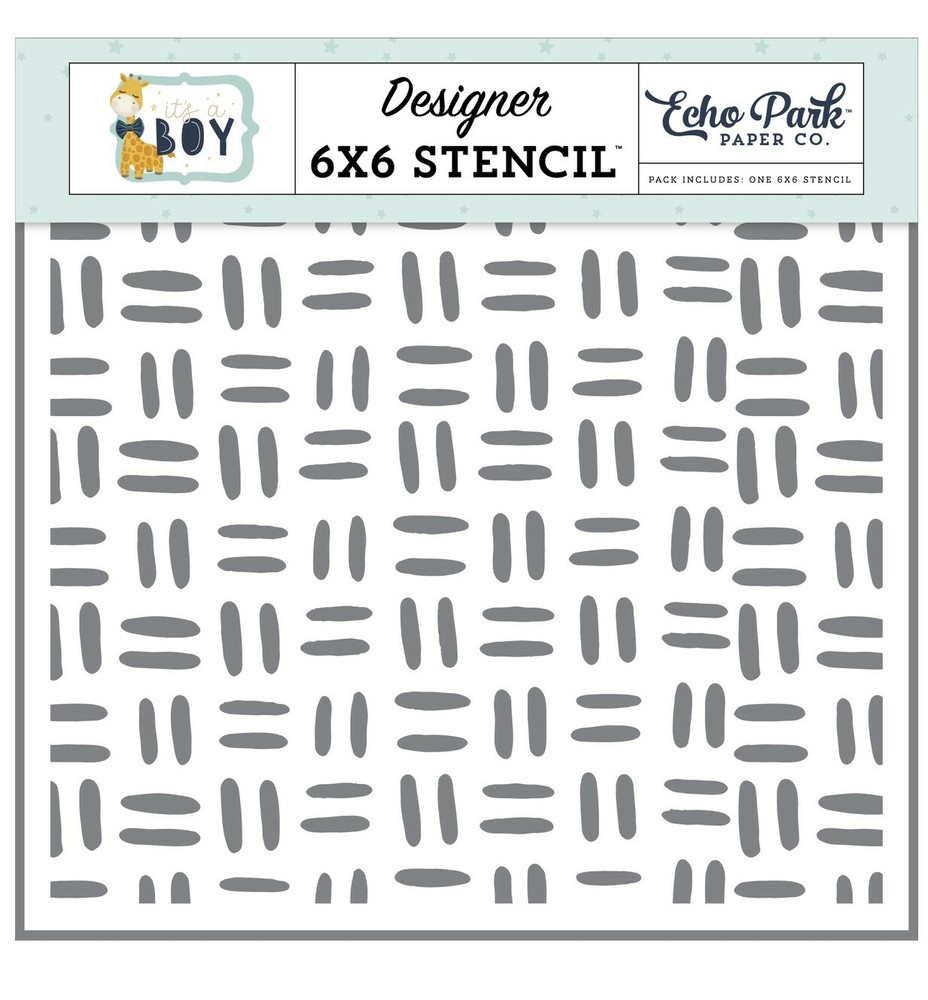 Echo Park Paper IT'S A BOY 6x6 Stencil - Stitched Pattern