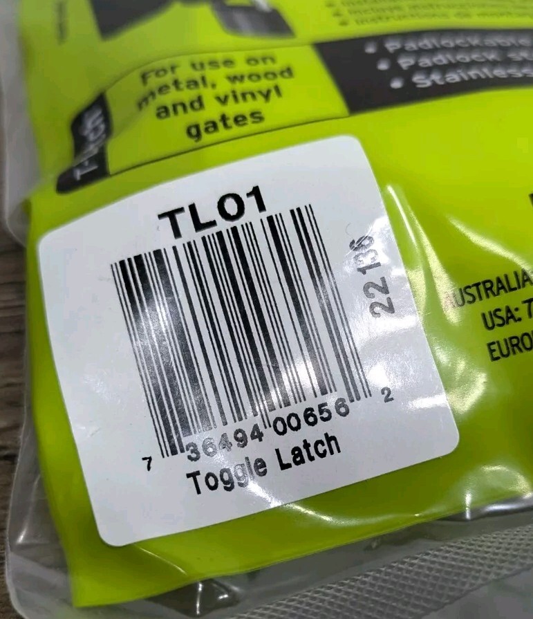 Gate Latch D & D Technologies T-Latch General Purpose TL01 Toggle Lock Black NEW