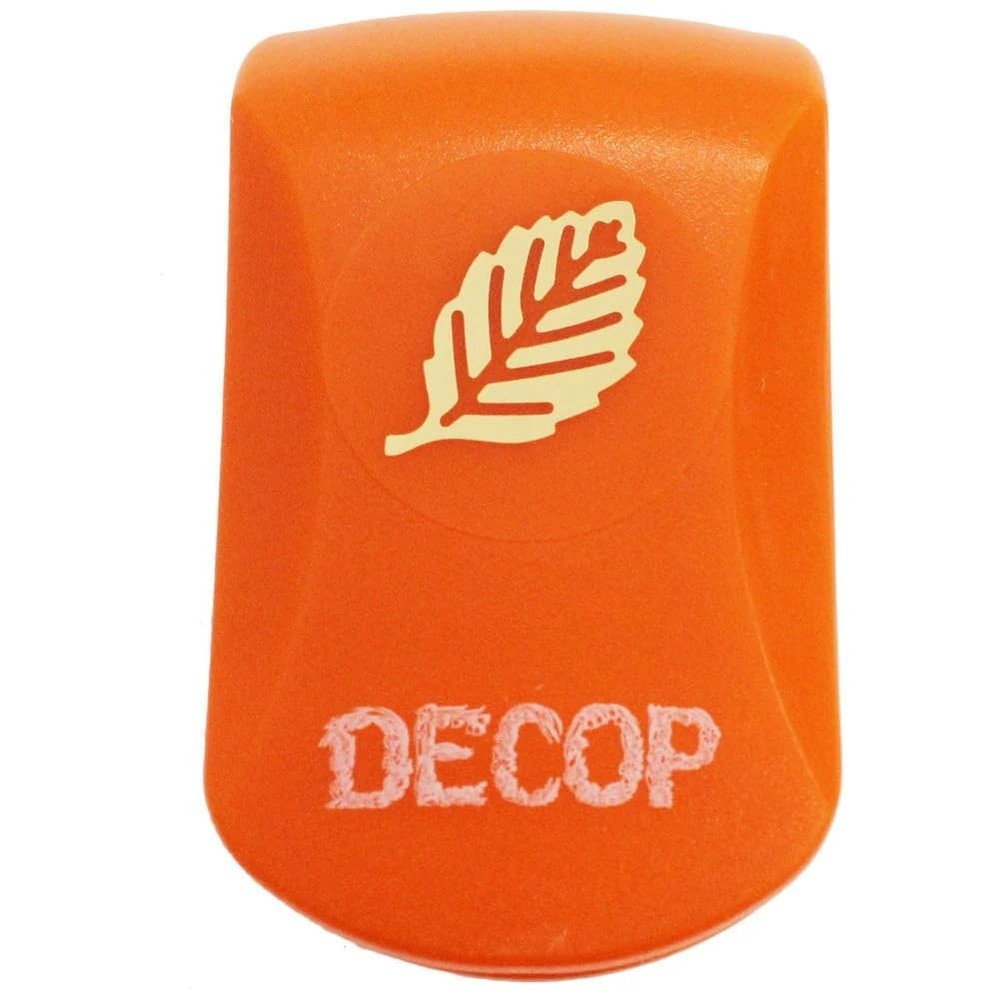 Paper Intelligence DECOP Craft Punch, Embossed Leaf, Small, orange