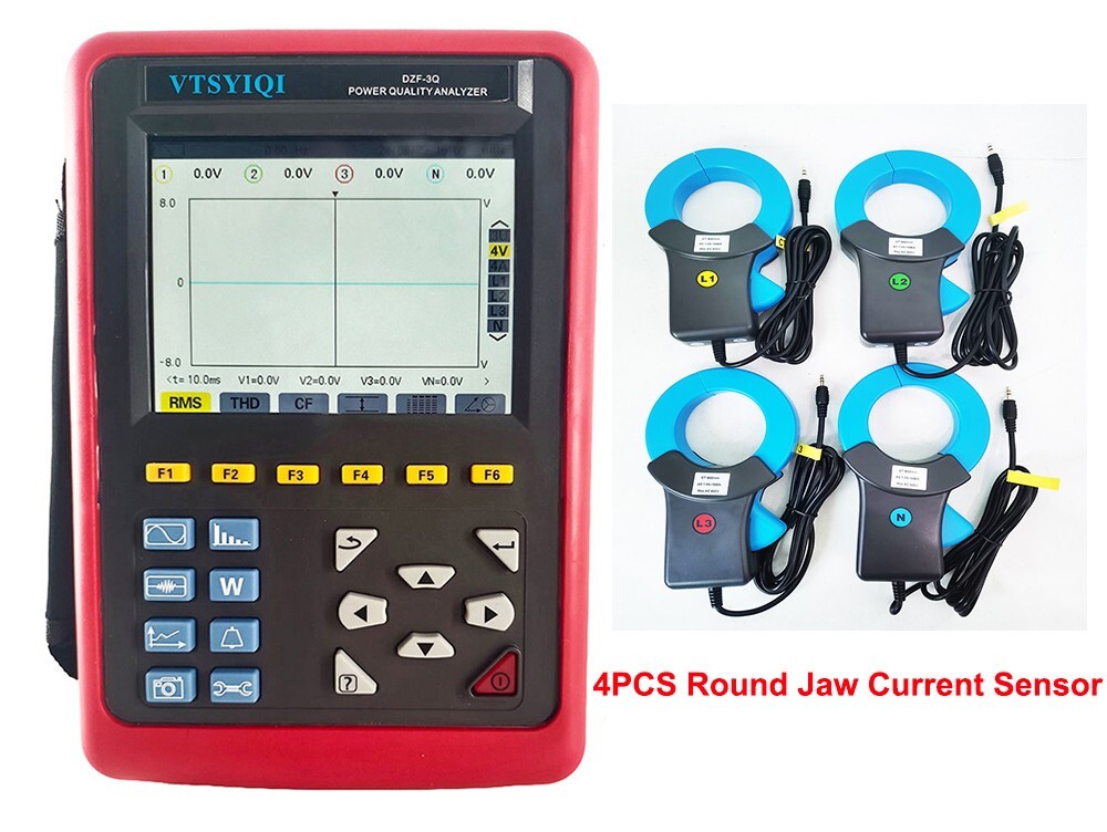 Power Quality Loggers Analyzer with 1.0A~1000A Transient Record Group 150 Groups