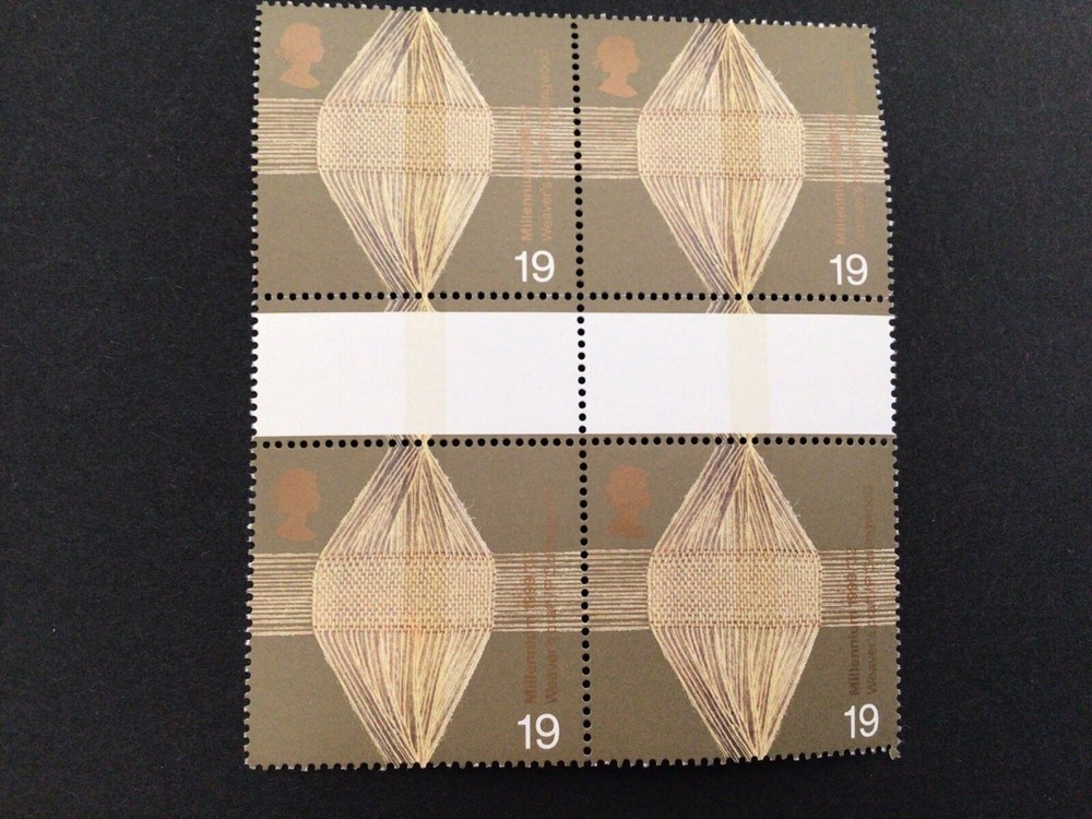Weavers British mint never hinged gutter stamps block 58185