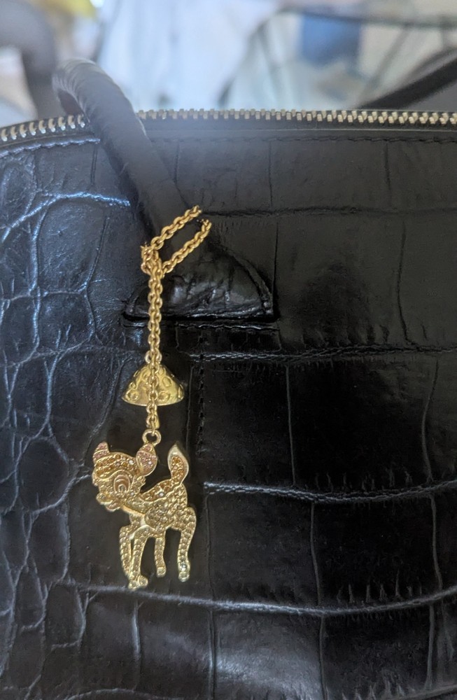 Yellow Tone Charm/Dangle Bambi Multicolor Crystal