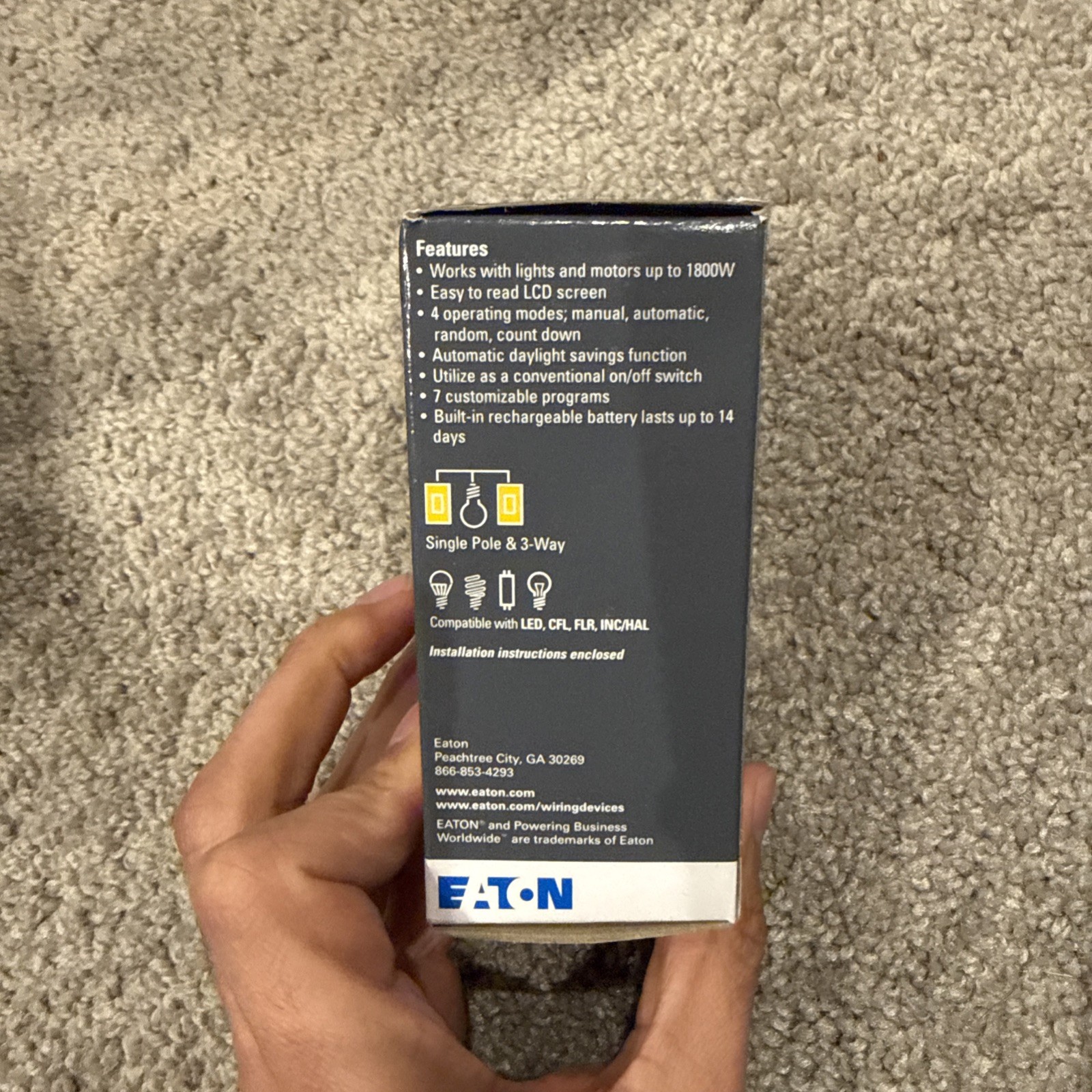 Eaton Astronomic Programmable Timer AT18HM-W New