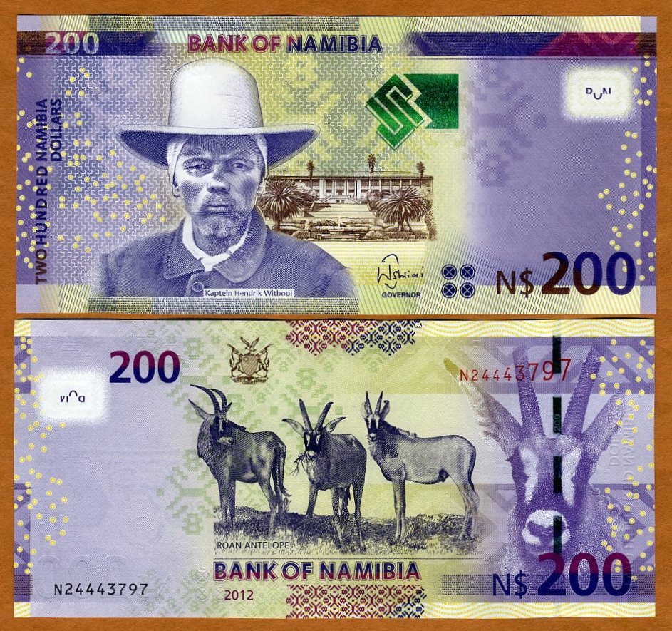 Namibia, 200 dollars, 2012, P-New, UNC Antelopes