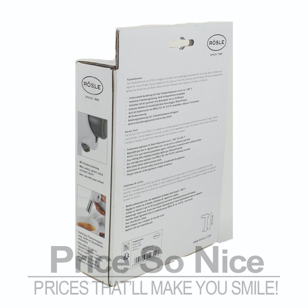 Rosle Creme Brulee Kitchen Torch with Adjustable Flame