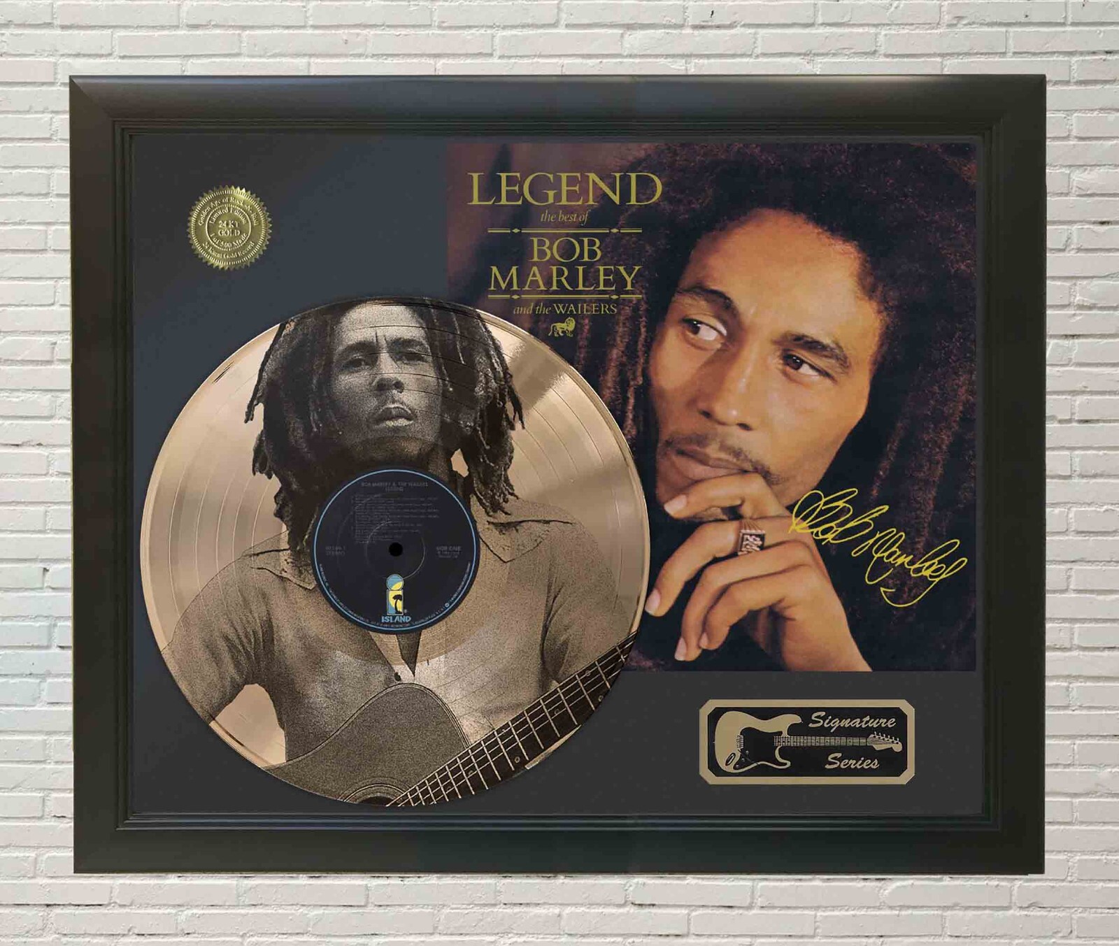 Bob Marley Legend Framed Laser Etched Picture LP Display