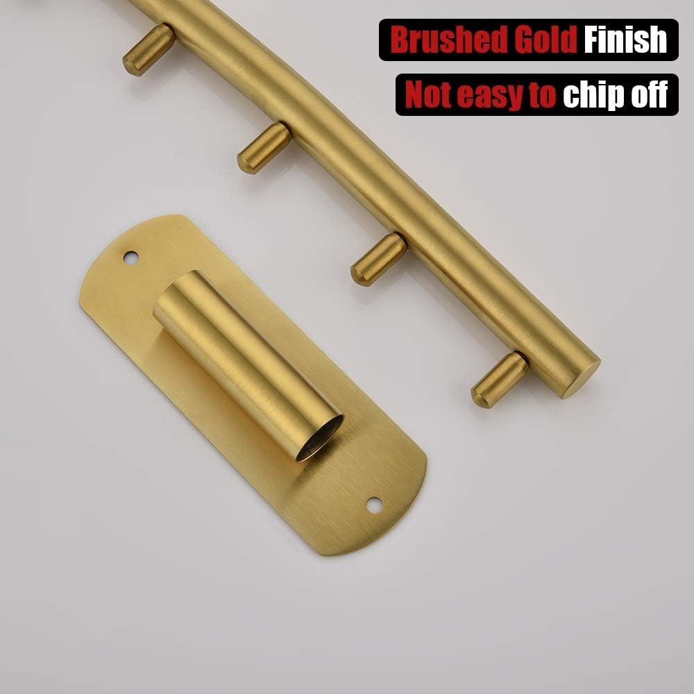 Space-Saving Clothes Hanger System - Brushed Gold Wall Mount 2-Pack