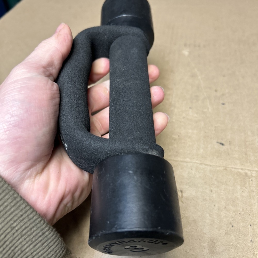Pair Black Heavy Hand Weights 3 lbs Each 6 lbs Total