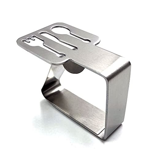 4pcs Tableware Shape Stainless Steel Silver Thickened Strong Cloth Clip