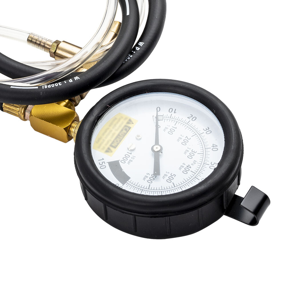 Fuel Injection Pressure Tester Gauge Test Adapter Kit 0-140 PSI
