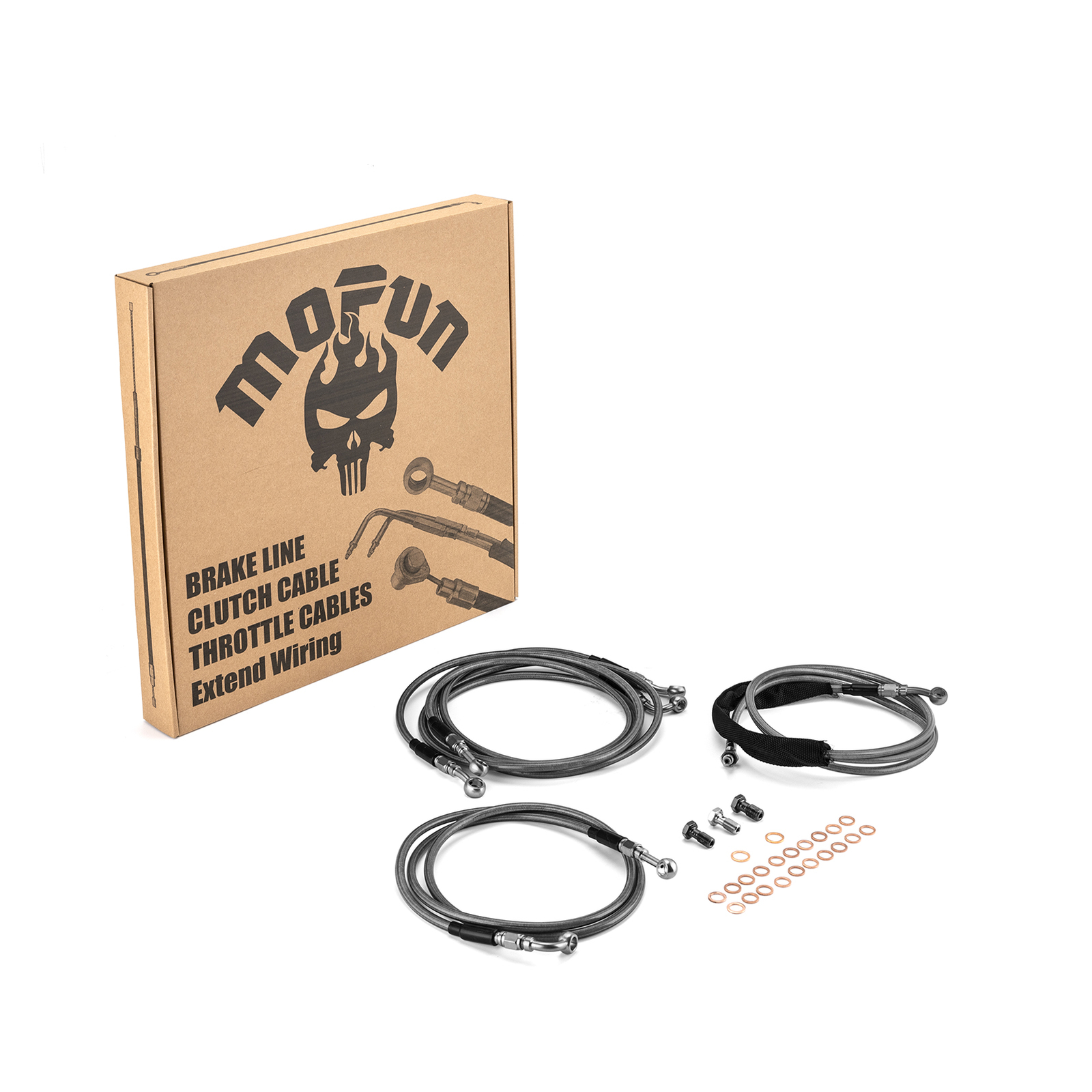 MOFUN 12"-14" Handlebar Brake Clutch Cable For Harley Street Glide ABS 2014-2016