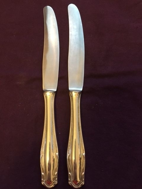 Rostfrei 800 Silver 2 Knives Solid Silver Handle.-573