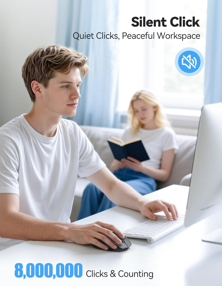 TECKNET Wireless Mouse Rechargeable,Mouse for Laptop Computer,2.4G USB Computer